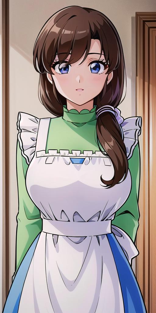 04543-2442748685-, tendou_kasumi, Apron_White_Ruffle, Green_Turtleneck_Shirt_Blue_Skirt, standing, solo, large breasts,, masterpiece, best qualit.png